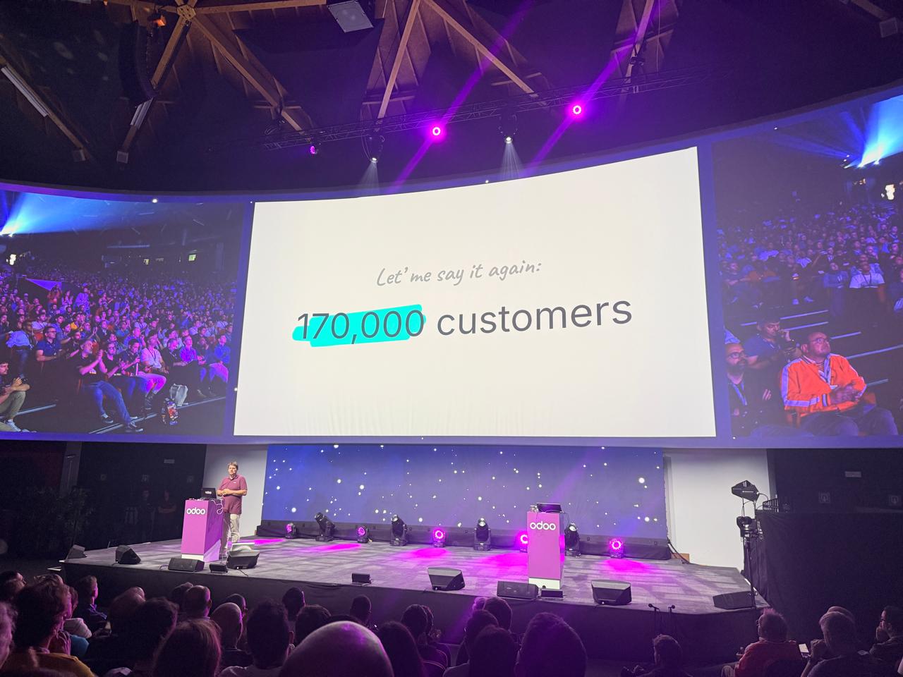 Techbot ERP team at Odoo Experience 2025 Brussels Day 2 with Fabian Pinckaers keynote and Odoo 19 industry solutions